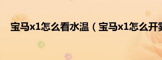 宝马x1怎么看水温（宝马x1怎么开雾灯）