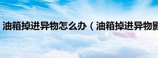 油箱掉进异物怎么办（油箱掉进异物影响吗）