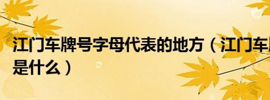 江门车牌号字母代表的地方（江门车牌号字母是什么）