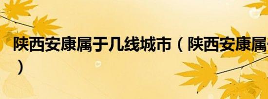 陕西安康属于几线城市（陕西安康属于哪个市）