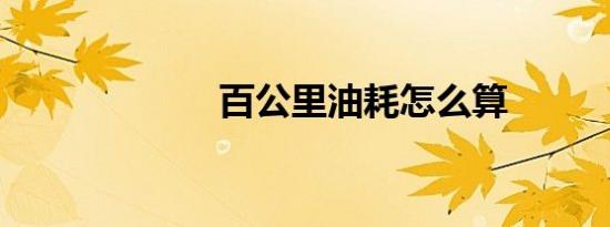 百公里油耗怎么算