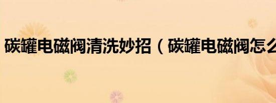 碳罐电磁阀清洗妙招（碳罐电磁阀怎么清洗）