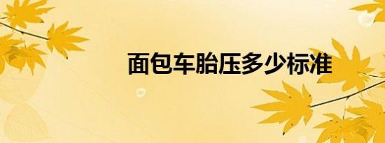 面包车胎压多少标准