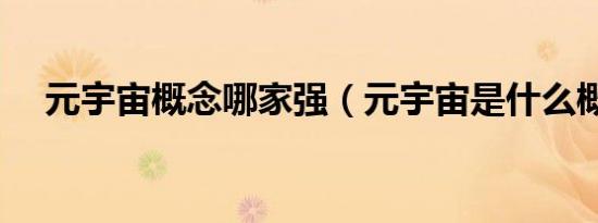 元宇宙概念哪家强（元宇宙是什么概念）