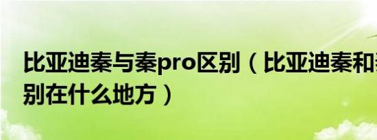 比亚迪秦与秦pro区别（比亚迪秦和秦pro区别在什么地方）