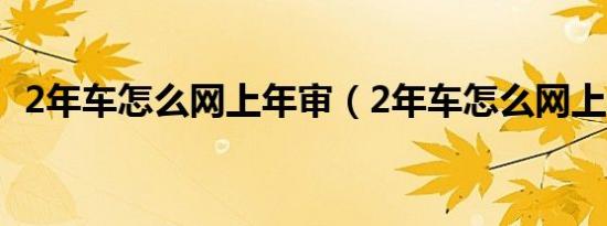 2年车怎么网上年审（2年车怎么网上年审）