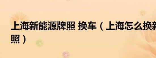 上海新能源牌照 换车（上海怎么换新能源牌照）