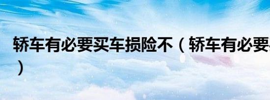 轿车有必要买车损险不（轿车有必要买四驱吗）