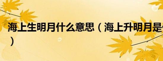 海上生明月什么意思（海上升明月是什么意思）