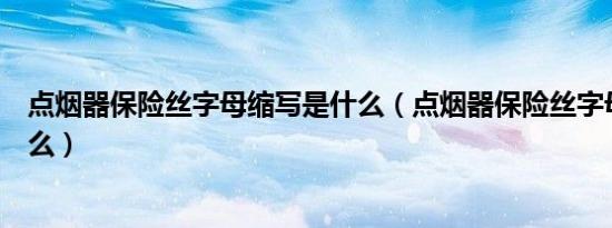 点烟器保险丝字母缩写是什么（点烟器保险丝字母缩写是什么）