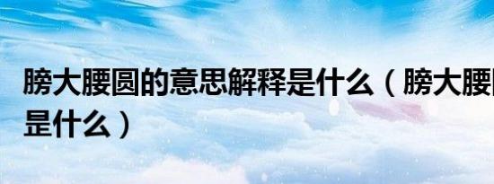 膀大腰圆的意思解释是什么（膀大腰圆的意思昰什么）