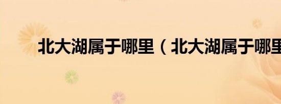 北大湖属于哪里（北大湖属于哪里）