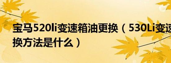 宝马520li变速箱油更换（530Li变速箱油更换方法是什么）