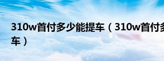 310w首付多少能提车（310w首付多少能提车）