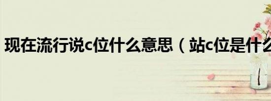 现在流行说c位什么意思（站c位是什么意思）