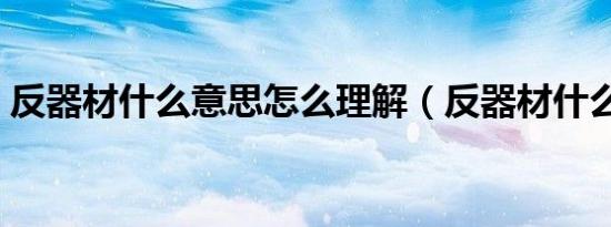 反器材什么意思怎么理解（反器材什么意思）