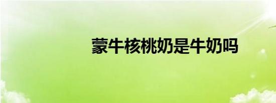 蒙牛核桃奶是牛奶吗