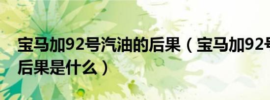 宝马加92号汽油的后果（宝马加92号汽油的后果是什么）