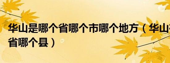 华山是哪个省哪个市哪个地方（华山在哪里个省哪个县）