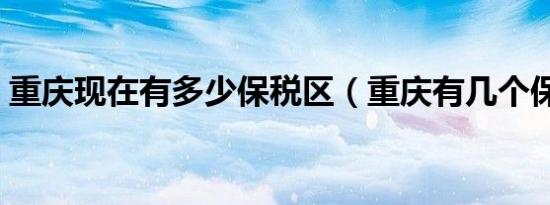 重庆现在有多少保税区（重庆有几个保税区）