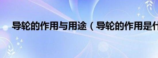 导轮的作用与用途（导轮的作用是什么）