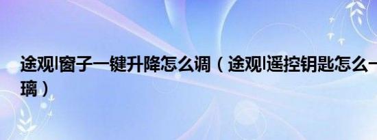 途观l窗子一键升降怎么调（途观l遥控钥匙怎么一键升降玻璃）