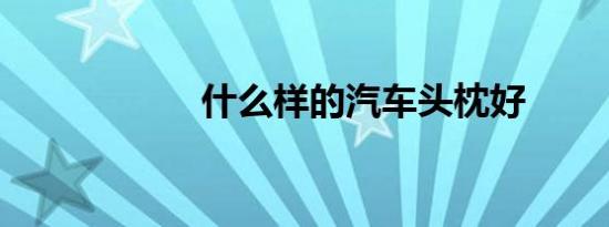 什么样的汽车头枕好