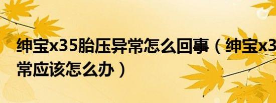 绅宝x35胎压异常怎么回事（绅宝x35胎压异常应该怎么办）