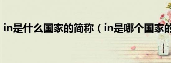 in是什么国家的简称（in是哪个国家的简称）