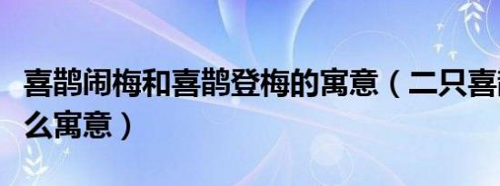 喜鹊闹梅和喜鹊登梅的寓意（二只喜鹊登梅什么寓意）