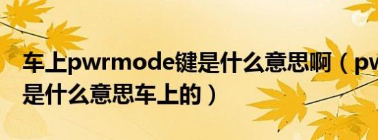 车上pwrmode键是什么意思啊（pwrmode是什么意思车上的）