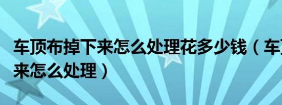 车顶布掉下来怎么处理花多少钱（车顶布掉下来怎么处理）