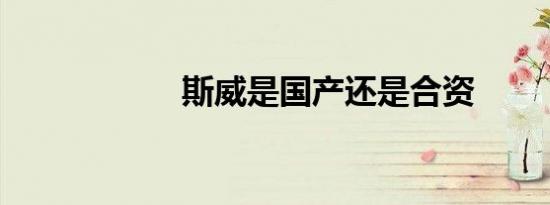 斯威是国产还是合资