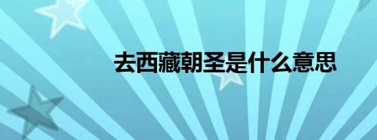 去西藏朝圣是什么意思