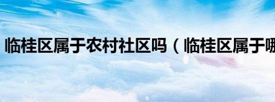 临桂区属于农村社区吗（临桂区属于哪个市）
