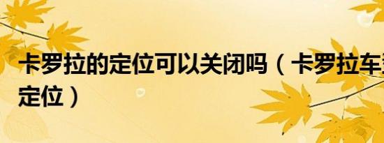 卡罗拉的定位可以关闭吗（卡罗拉车型是什么定位）
