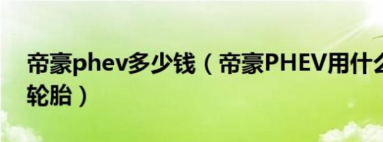 帝豪phev多少钱（帝豪PHEV用什么型号的轮胎）