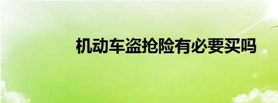 机动车盗抢险有必要买吗