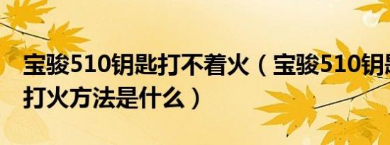 宝骏510钥匙打不着火（宝骏510钥匙没电了打火方法是什么）