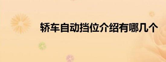 轿车自动挡位介绍有哪几个