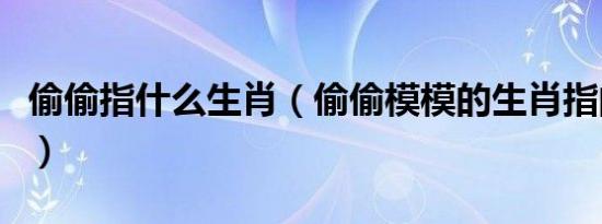 偷偷指什么生肖（偷偷模模的生肖指的是什么）