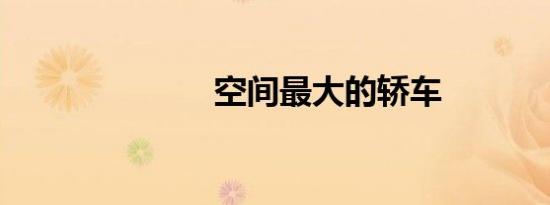 空间最大的轿车