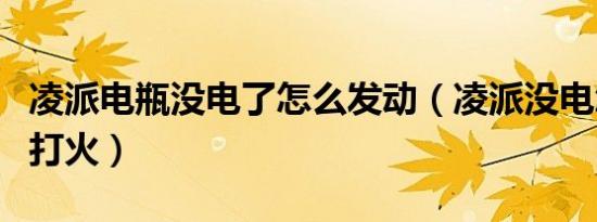 凌派电瓶没电了怎么发动（凌派没电怎么手动打火）