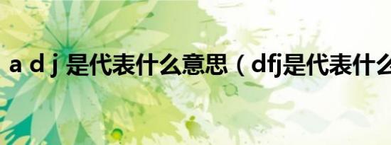 a d j 是代表什么意思（dfj是代表什么意思）