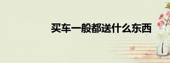 买车一般都送什么东西