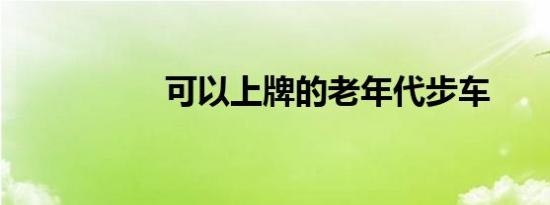 可以上牌的老年代步车