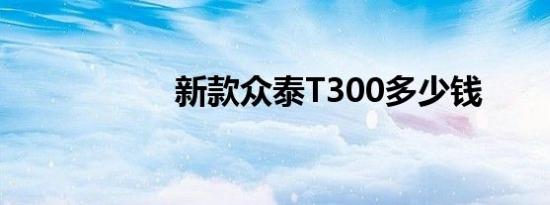 新款众泰T300多少钱