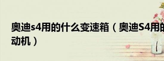 奥迪s4用的什么变速箱（奥迪S4用的什么发动机）