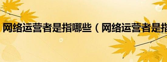 网络运营者是指哪些（网络运营者是指哪些）