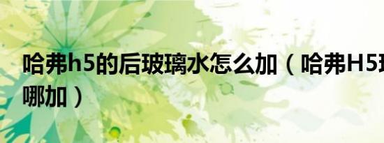 哈弗h5的后玻璃水怎么加（哈弗H5玻璃水在哪加）